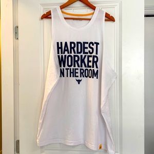 Mens Project Rock HeatGear 3XL white sleeveless T-shirt